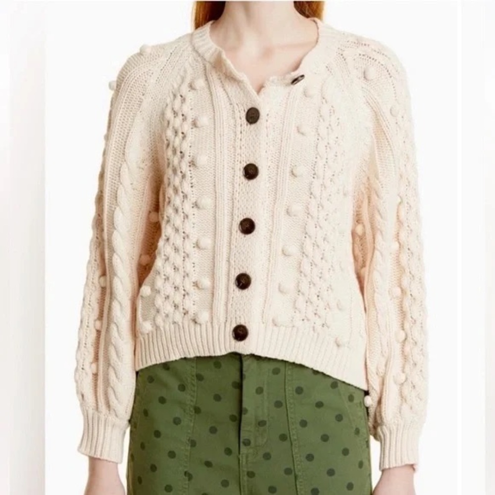 The Great - The Mountainside Cardigan in cream designer size 2/US size medium